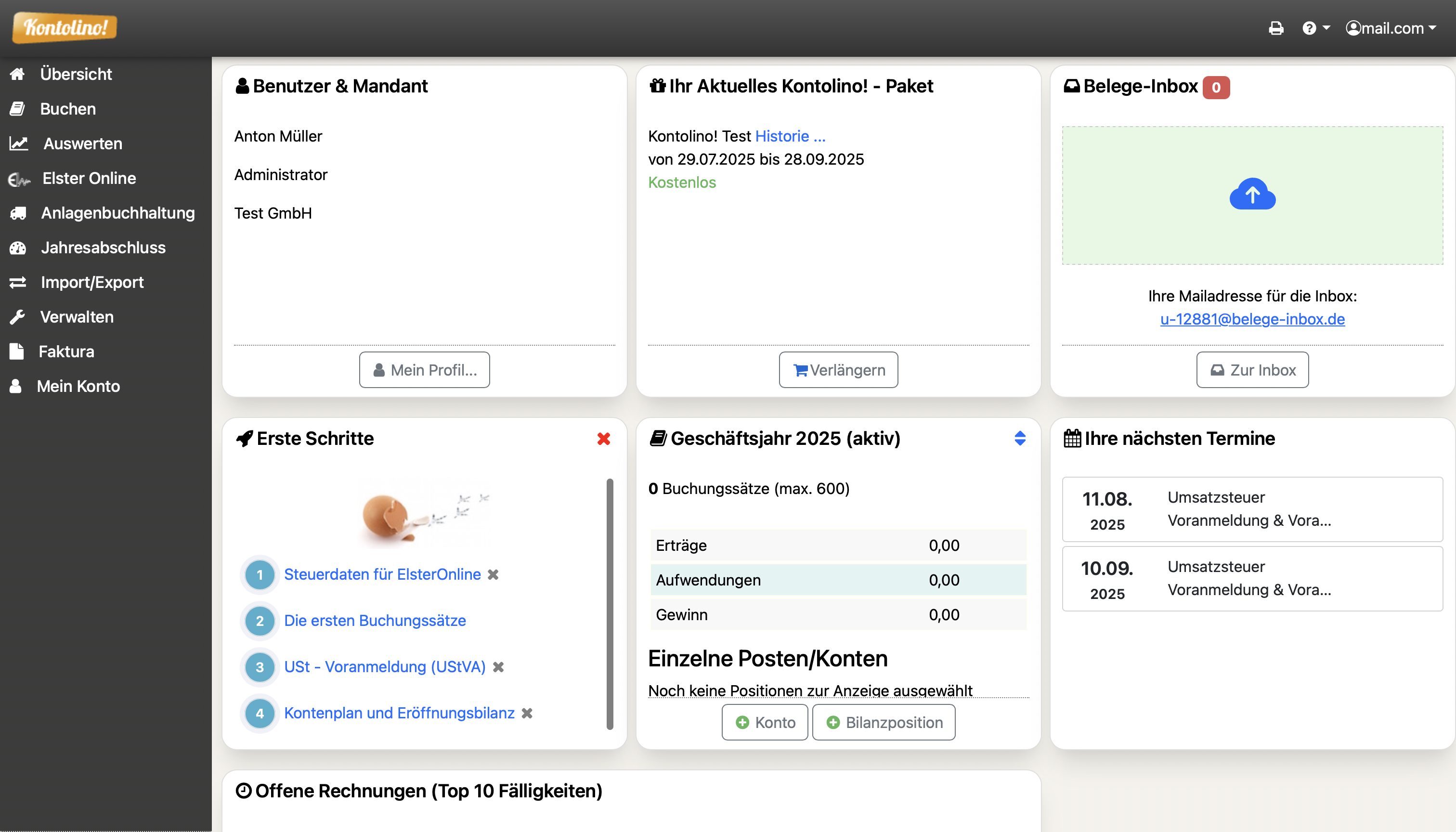 Kontolino Dashboard